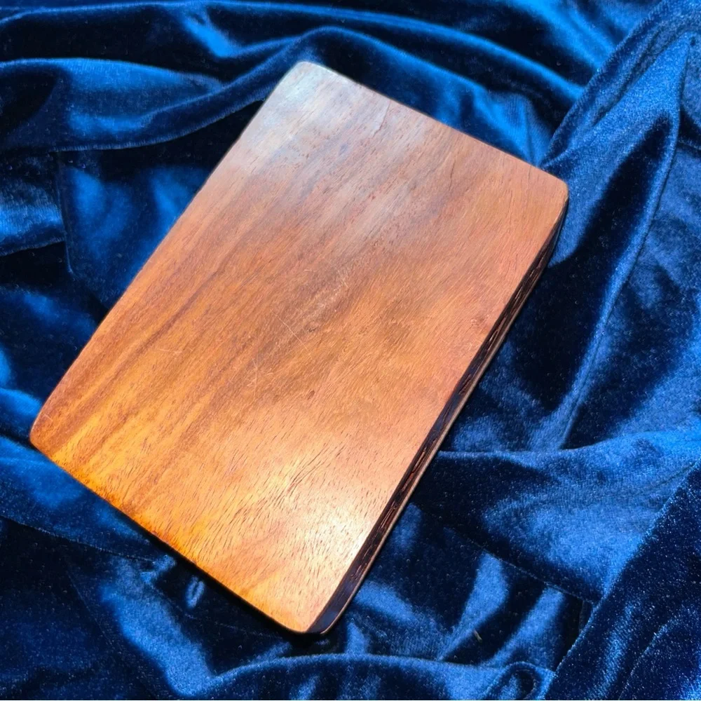 Handcarved Wooden Box with Star and‎ Moon Relief Design